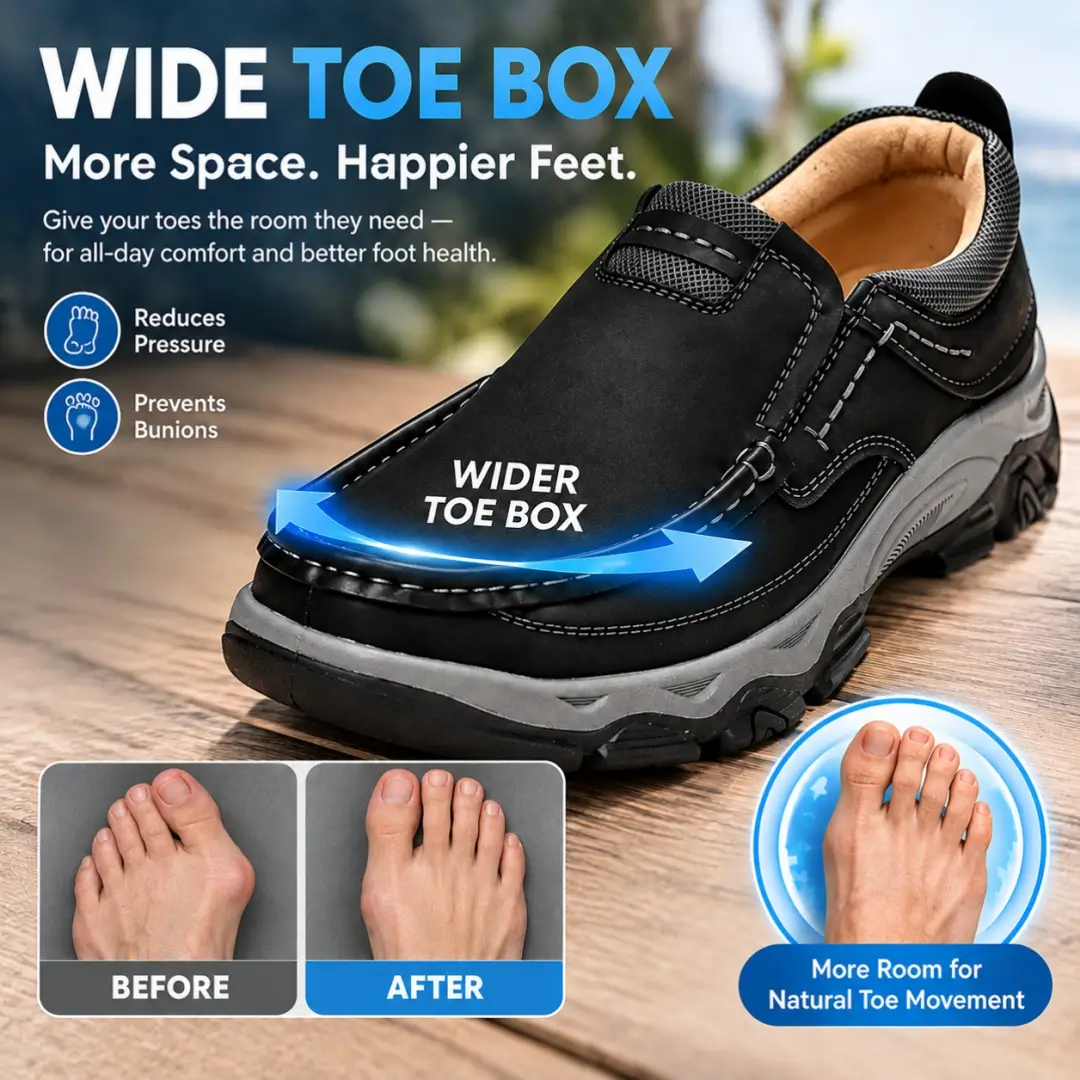 ⏰Limited Time Offer--50% OFF 🎉Men's Orthopedic Walking Shoes | Genuine Leather Slip On Loafers