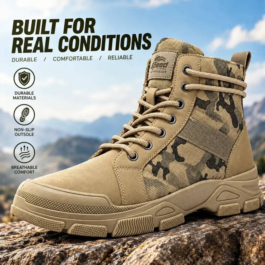 Men’s Modern Hiking Boots – Lightweight Outdoor Comfort & All-Terrain Grip