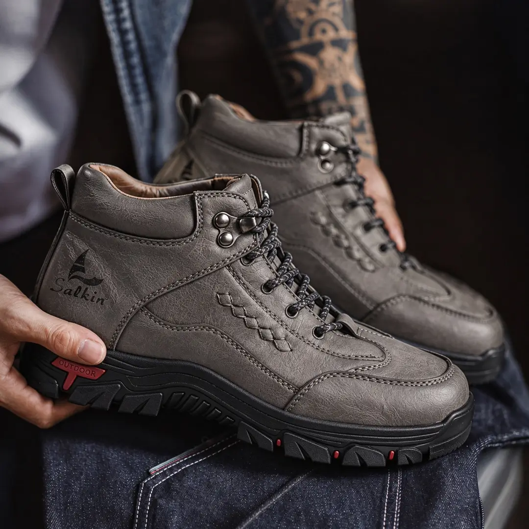 Men’s Orthopedic Outdoor Boots – Handcrafted Comfort, Arch Support & Rugged Durability