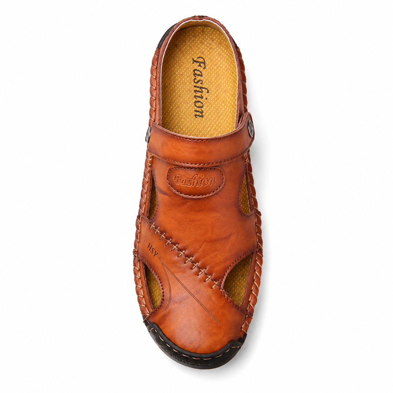 Mens Casual Comfy Soft Sole Non-Slip Closed Toe Leather Sandals