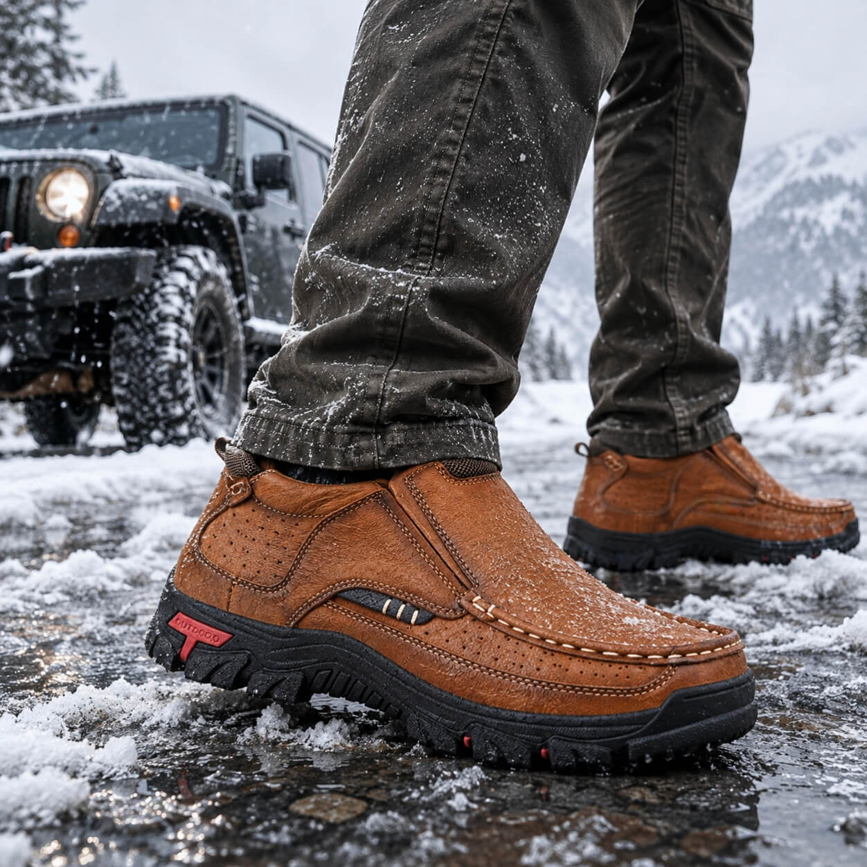 COMFYMORE® Men’s Genuine Leather Hands-Free Outdoor Boots – Built for Every Step