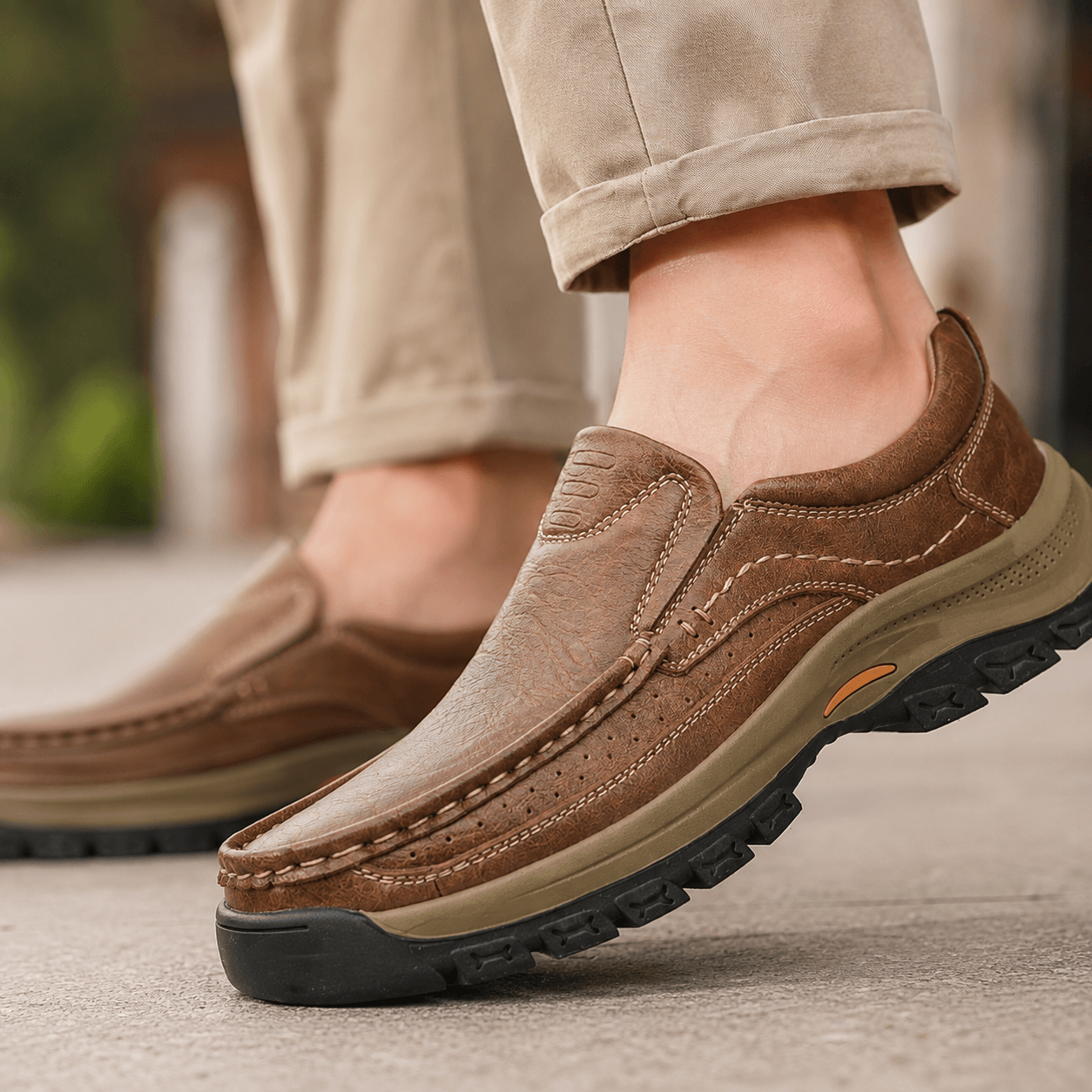 Orthopedic Walk-All-Day Loafers: Wide Toe Box & Premium Arch Support - Men's Leather Casual Shoes