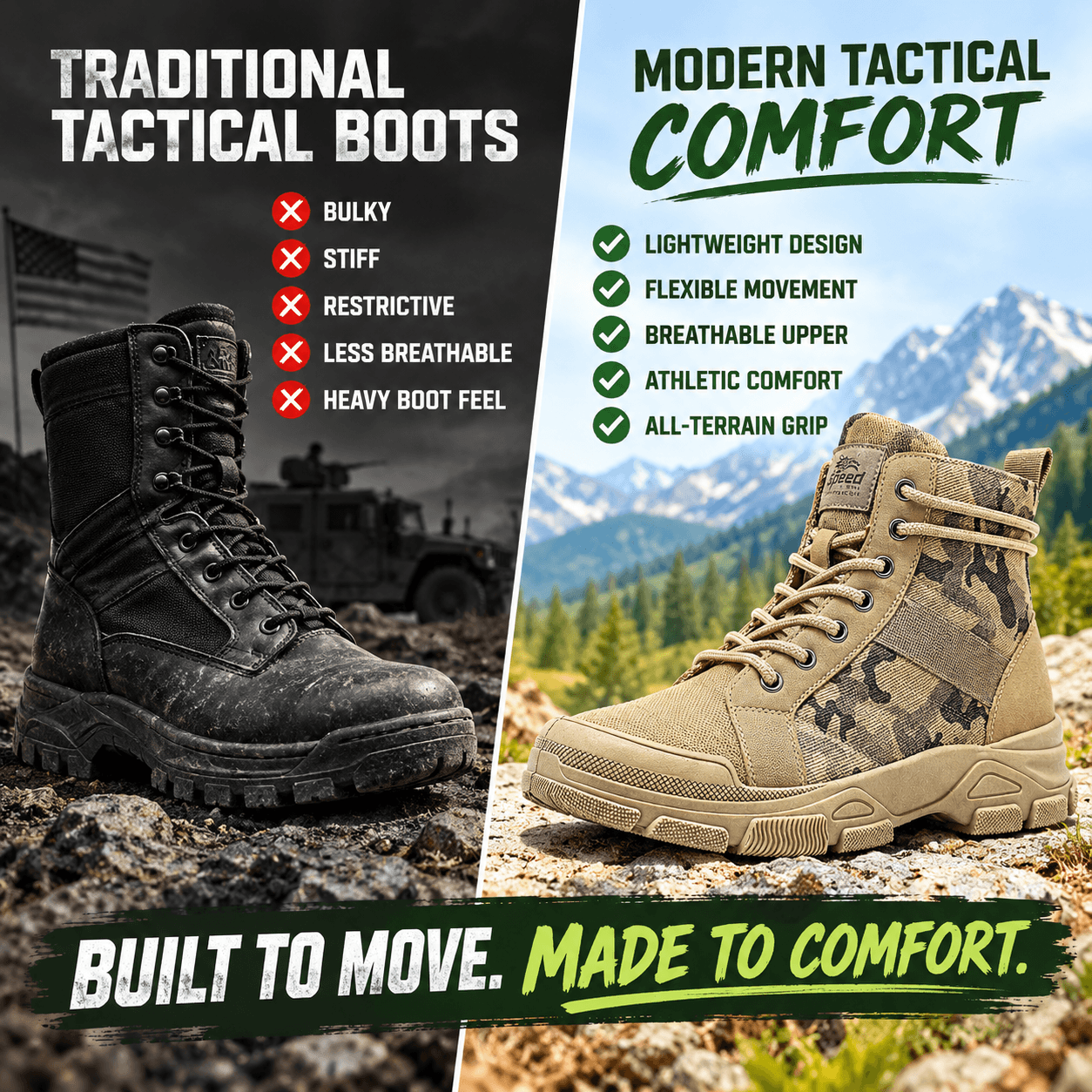 Men’s Modern Hiking Boots – Lightweight Outdoor Comfort & All-Terrain Grip
