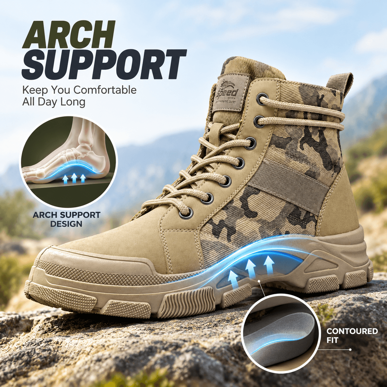 Men’s Modern Hiking Boots – Lightweight Outdoor Comfort & All-Terrain Grip