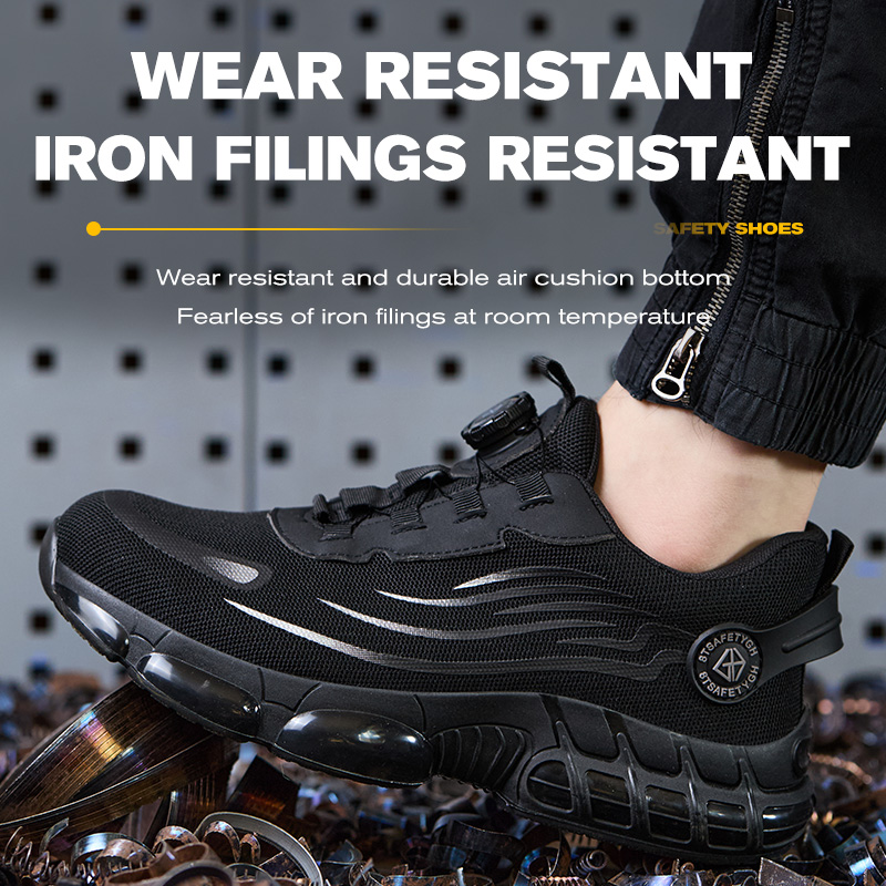 Men's lightweight and comfortable steel-toe industrial construction safety shoes