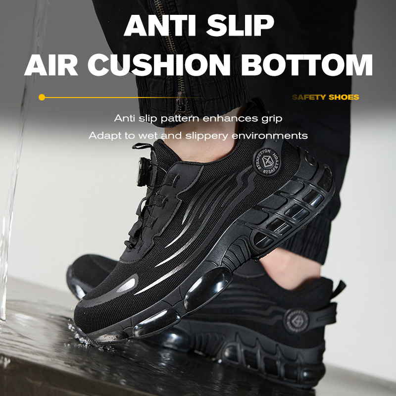 Men's lightweight and comfortable steel-toe industrial construction safety shoes