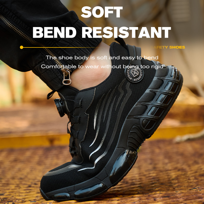 Men's lightweight and comfortable steel-toe industrial construction safety shoes
