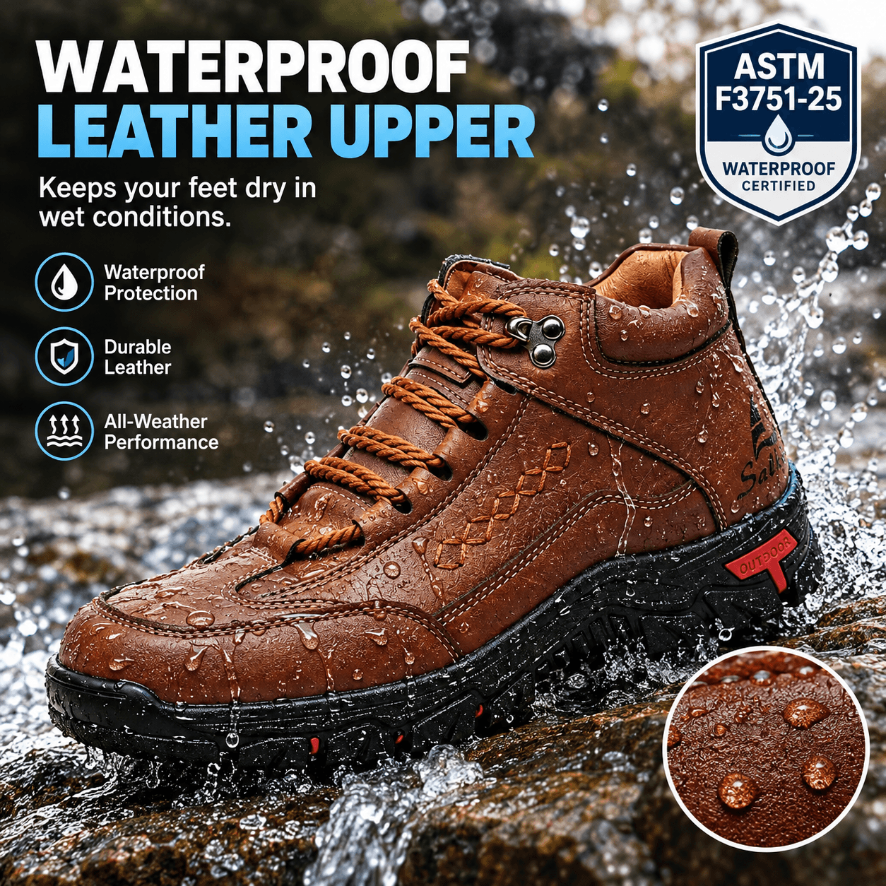 Men’s Orthopedic Outdoor Boots – Handcrafted Comfort, Arch Support & Rugged Durability