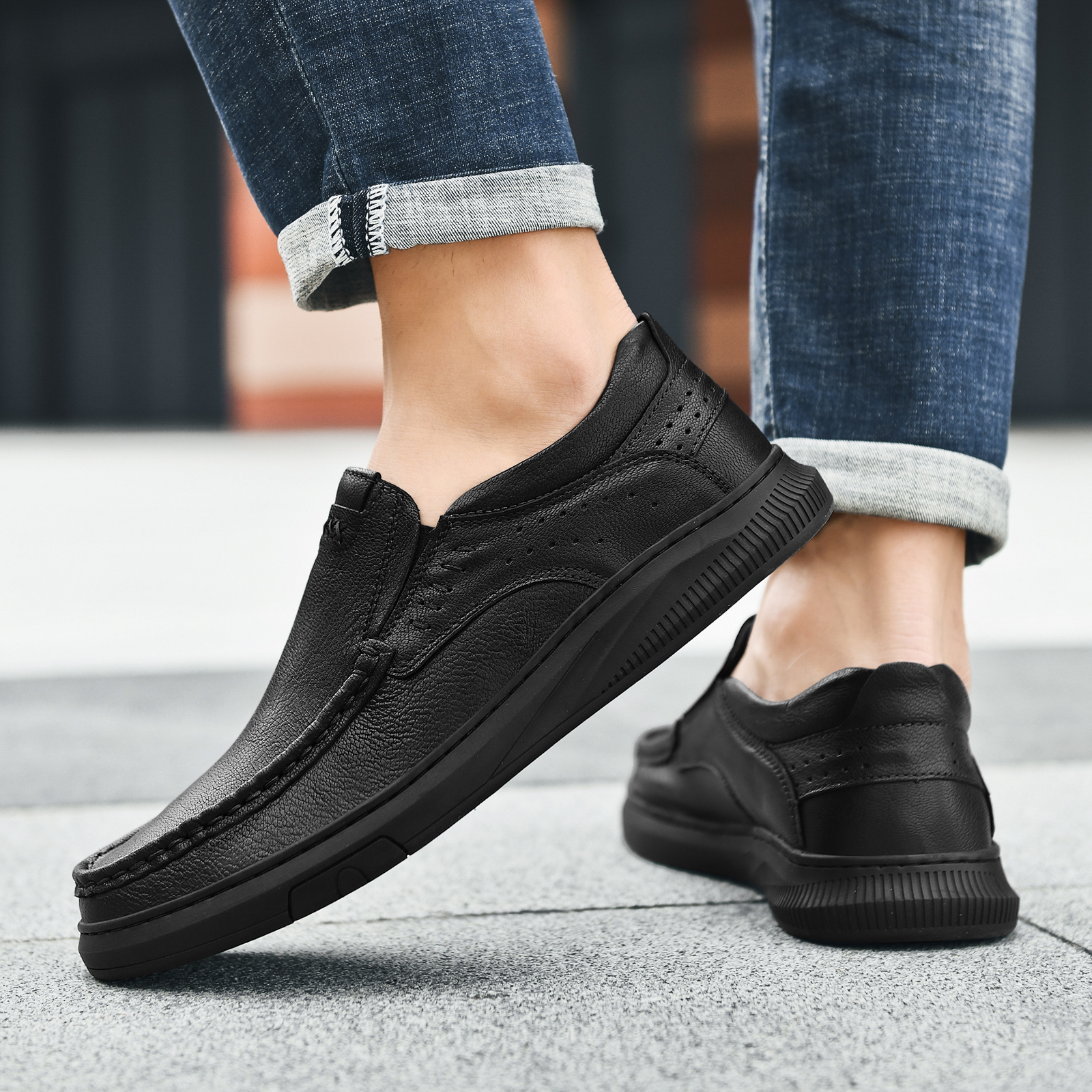 ⌛Limited Time: 50% OFF - Men's Orthopedic Genuine Leather Slip-On Loafers (Arch Support & Wide Toe Box)