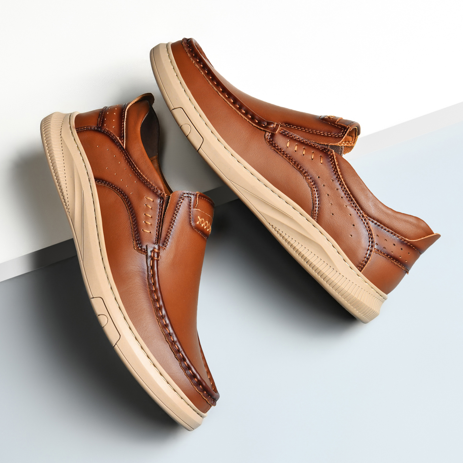 Last Day 50% OFF🔥Men's Genuine Leather Cushioned Arch Support Slip-On Loafers