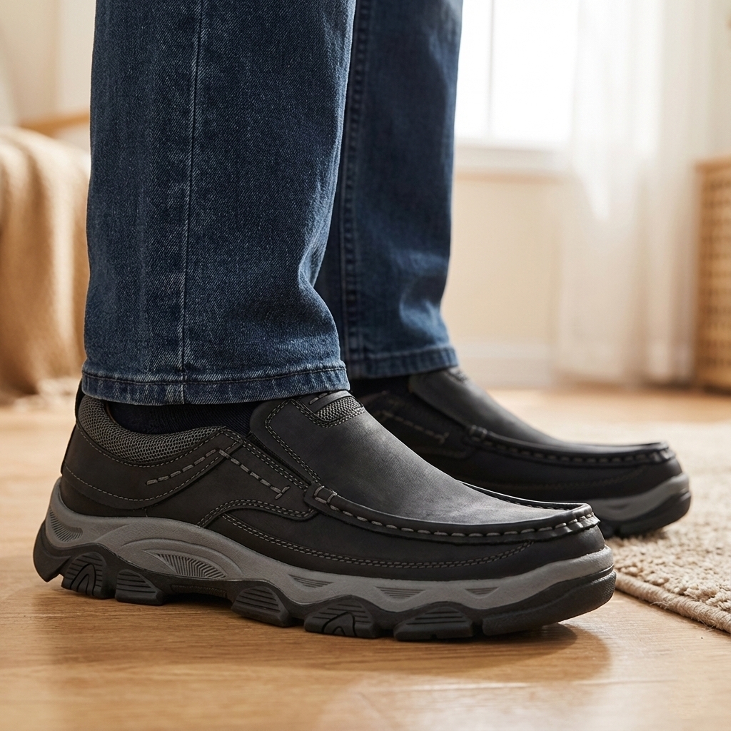 ⏰Promotion 50% OFF - Men's Orthopedic Walking Shoes | Genuine Leather Slip On Loafers