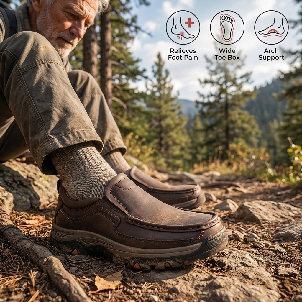 ⏰Promotion 50% OFF - Men’s Comfort Orthopedic Slip-On Shoes — Easy On, All-Day Support