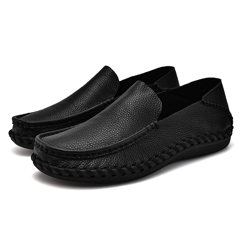 Comfymore™ Mens Genuine Leather Casual Business Slip On Shoes Fashion Slippers
