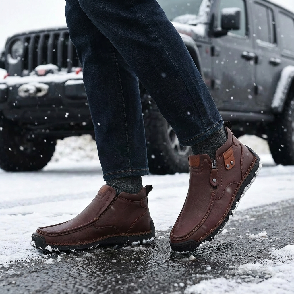 ⏰Promotion 50% OFF - Men's Handcrafted Vintage Casual Genuine Leather Relaxed Fit Ankle Boots