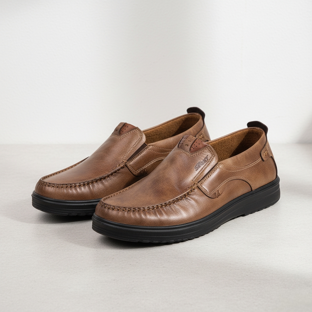 Last Day 50% OFF🔥Men's Premium Leather Lightweight Hands Free Slip-on Loafers