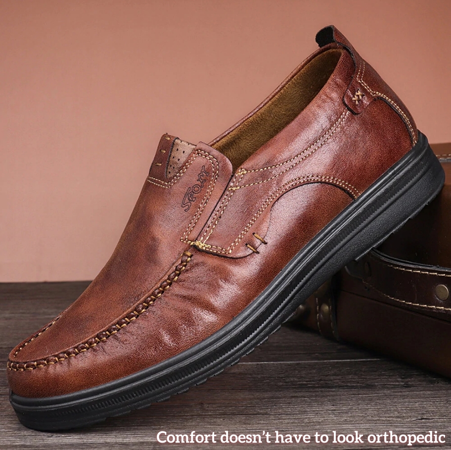 Last Day 50% OFF🔥Men's Premium Leather Lightweight Hands Free Slip-on Loafers