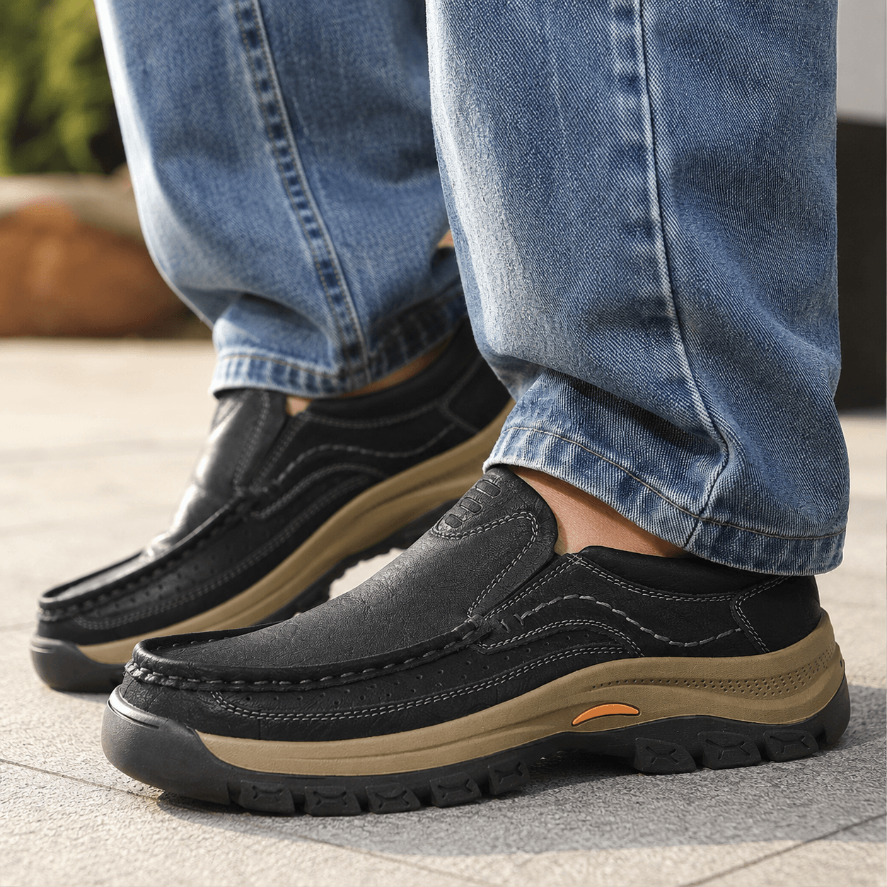 Orthopedic Walk-All-Day Loafers: Wide Toe Box & Premium Arch Support - Men's Leather Casual Shoes
