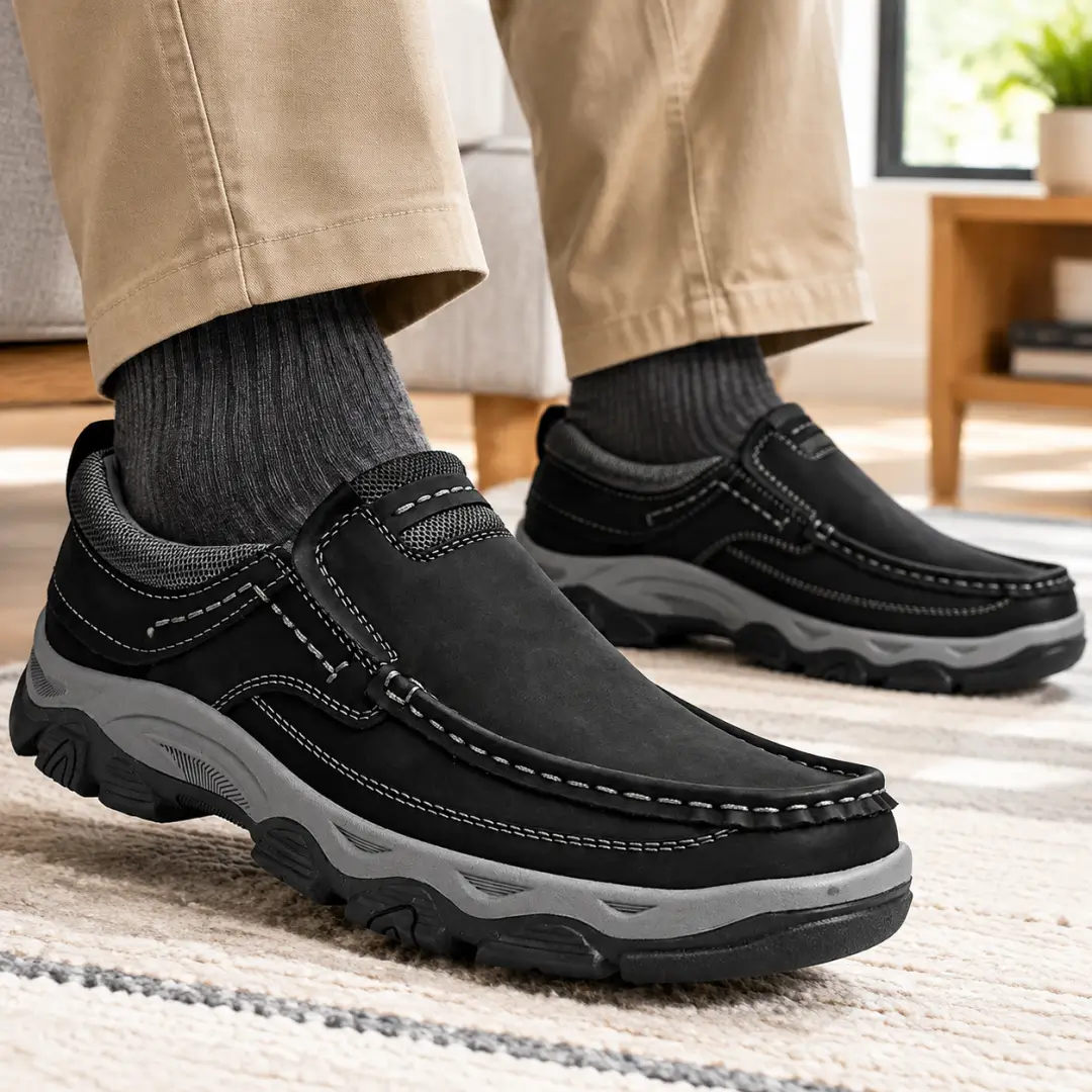 ⏰Limited Time Offer--50% OFF 🎉Men's Orthopedic Walking Shoes | Genuine Leather Slip On Loafers