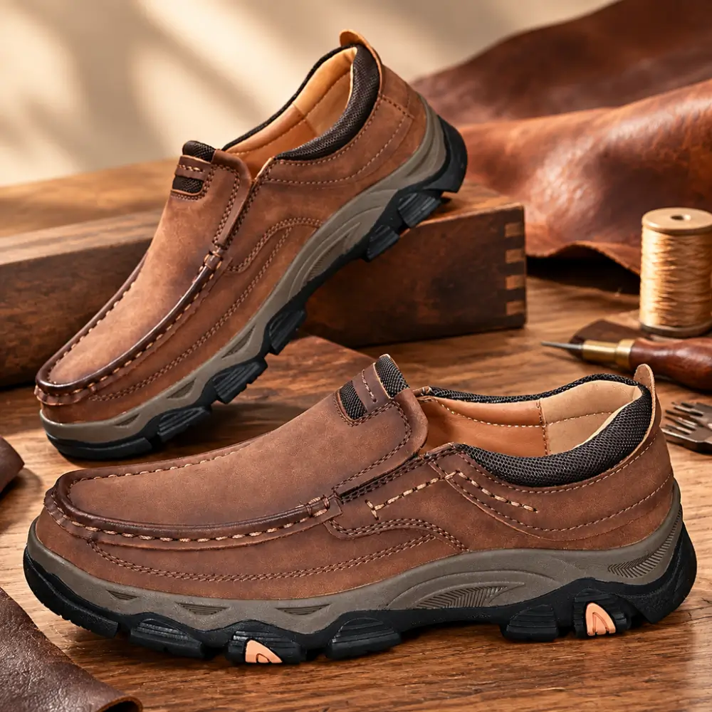 ⏰Limited Time Offer--50% OFF 🎉Men's Orthopedic Walking Shoes | Genuine Leather Slip On Loafers