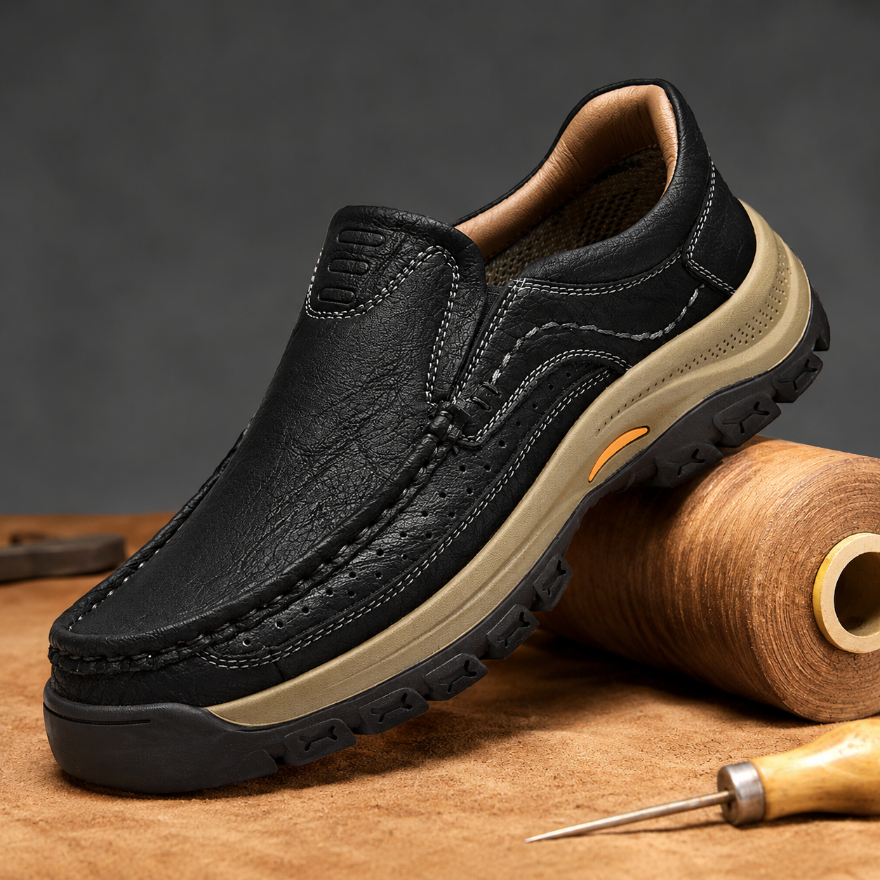 Orthopedic Walk-All-Day Loafers: Wide Toe Box & Premium Arch Support - Men's Leather Casual Shoes