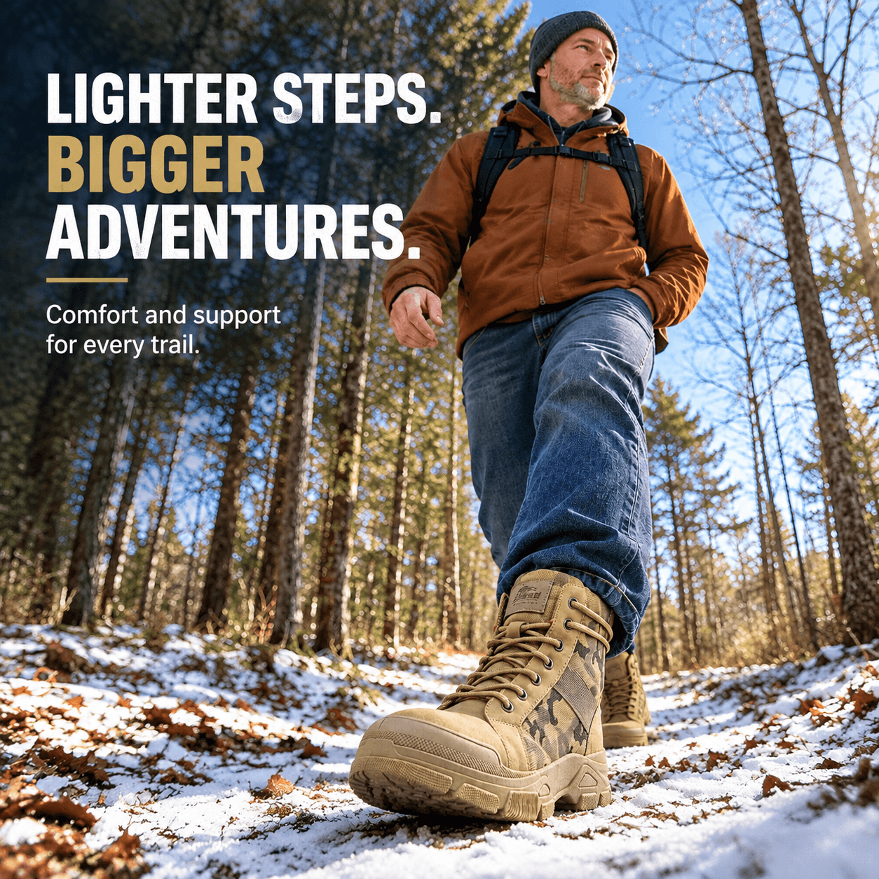 Men’s Modern Hiking Boots – Lightweight Outdoor Comfort & All-Terrain Grip