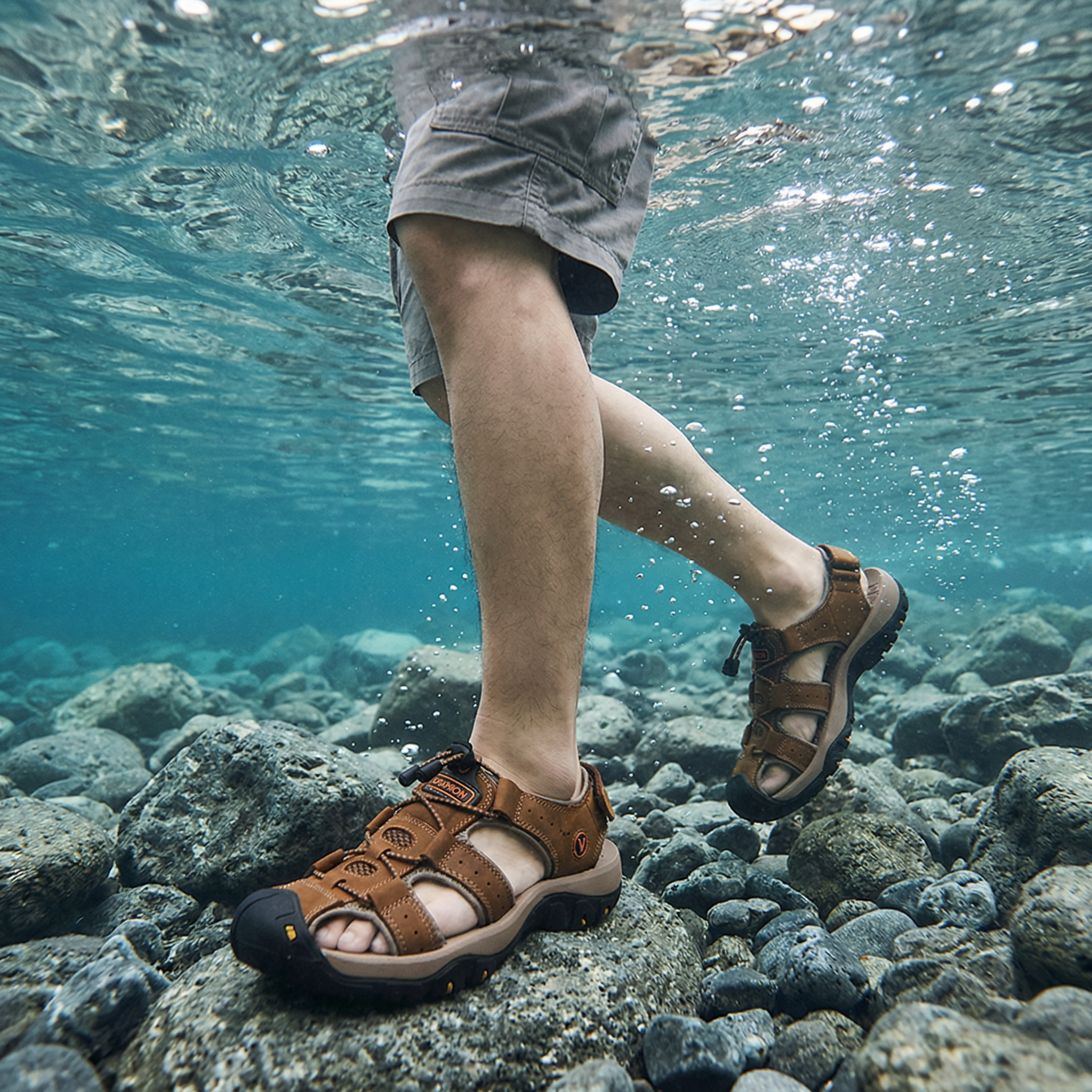 Fisherman Mens Sandals Outdoor Comfort Memory Foam Sandals for Men