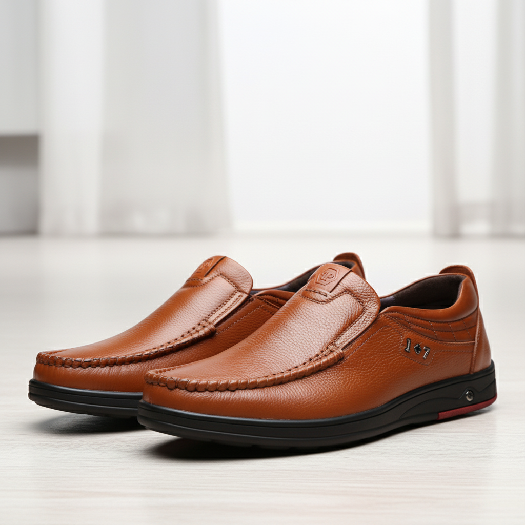 Last Day 50% OFF🔥Men's Genuine Leather Soft Insole Casual Business Slip On Loafers