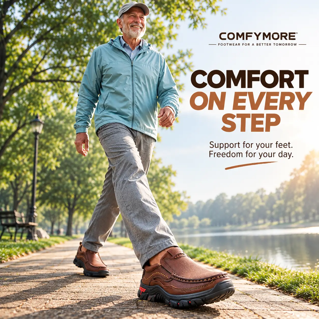 ⏰Limited Time 50% OFF🔥COMFYMORE® Men's Handmade Genuine Leather Orthopedic Walking Shoes