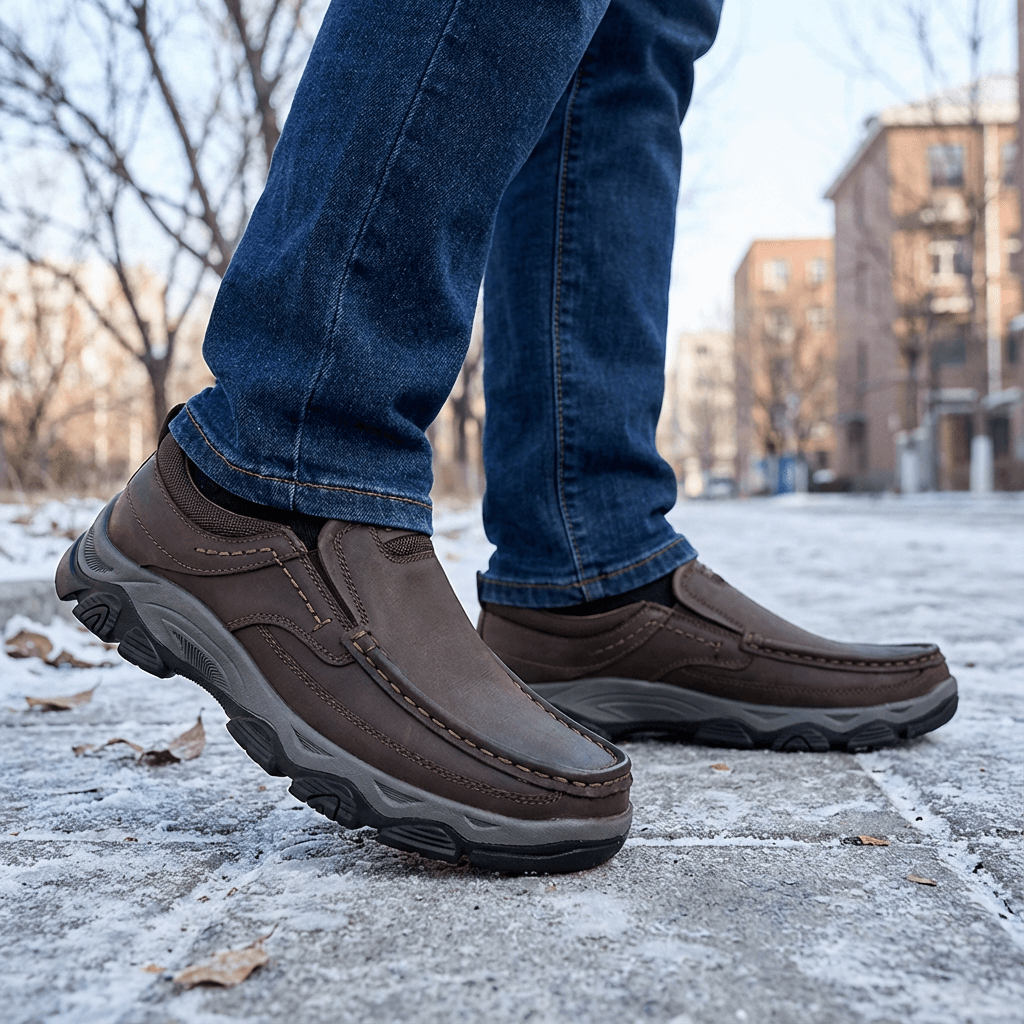 ⏰Promotion 50% OFF - Men's Orthopedic Walking Shoes | Genuine Leather Slip On Loafers