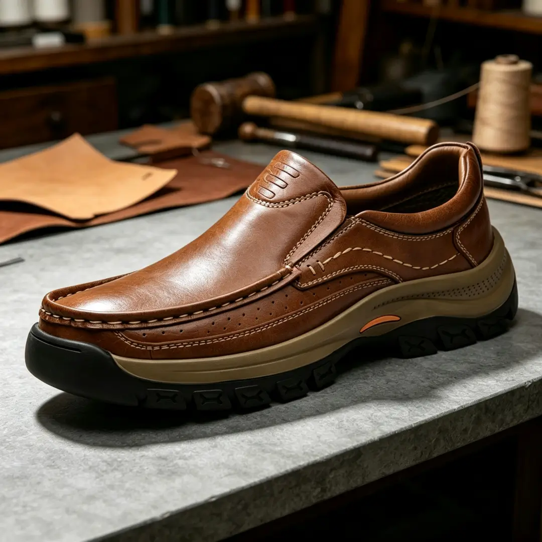Orthopedic Walk-All-Day Loafers: Wide Toe Box & Premium Arch Support - Men's Leather Casual Shoes
