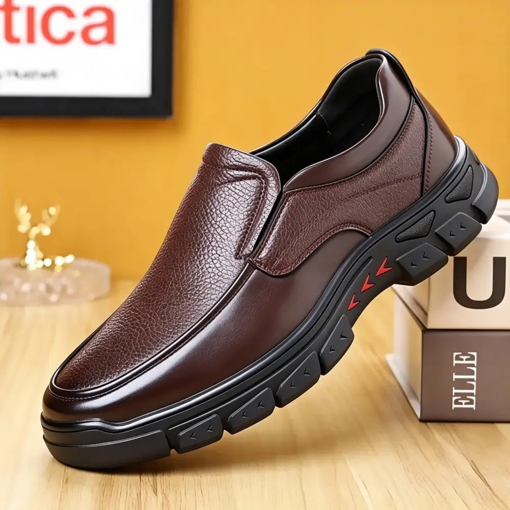 ⏰Promotion 50% OFF - Men's Hands Free Orthopedic Genuine Leather Dress Walking Shoes