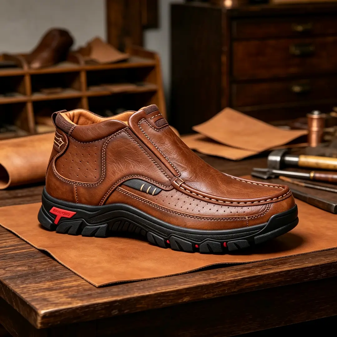 ⏰Limited Time 50% OFF🔥Men’s Orthopedic Genuine Leather Boots — Hands-Free Entry, Arch Support & Cushioned Comfort