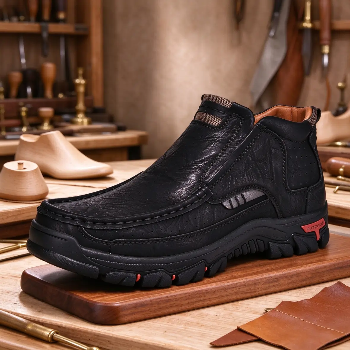 ⏰Limited Time 50% OFF🔥Men’s Orthopedic Genuine Leather Boots — Hands-Free Entry, Arch Support & Cushioned Comfort
