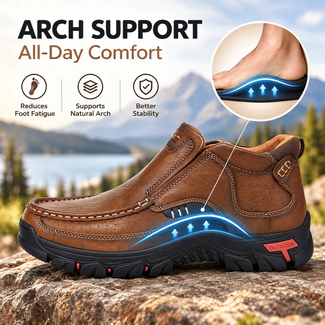 ⏰Limited Time 50% OFF🔥Men’s Genuine Leather Wide-Fit Orthopedic Comfort Slip-On Walking Boots
