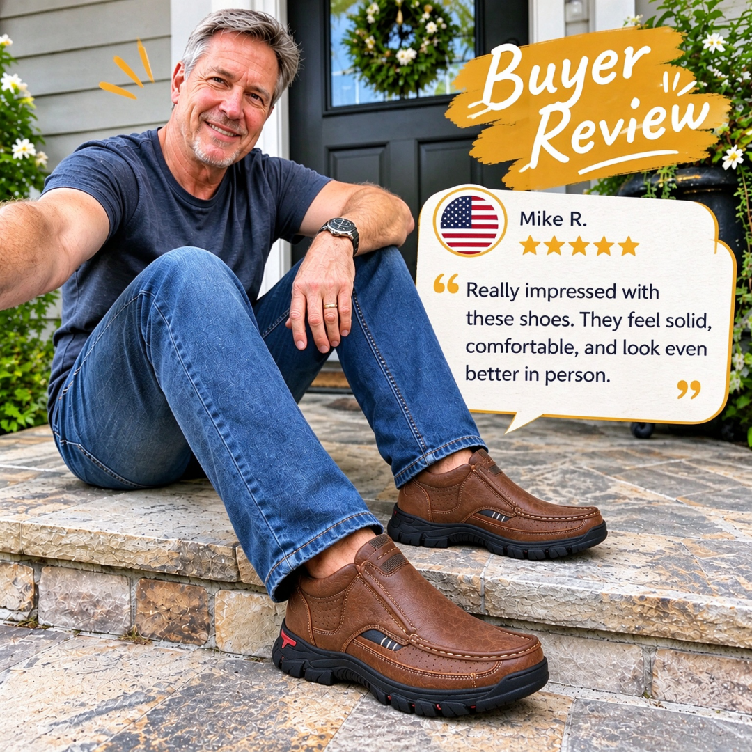 ⏰Limited Time 50% OFF🔥Men’s Genuine Leather Wide-Fit Orthopedic Comfort Slip-On Walking Boots