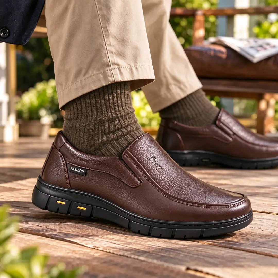 COMFYMORE® Men’s Orthopedic Arch Support Loafers – Easy Slip-On Comfort Shoes for Everyday Walking