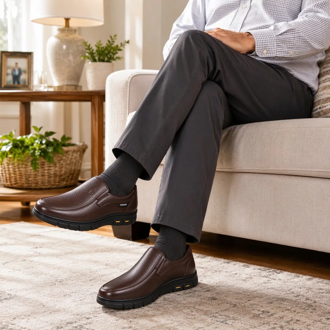 COMFYMORE® Men’s Orthopedic Arch Support Loafers – Easy Slip-On Comfort Shoes for Everyday Walking