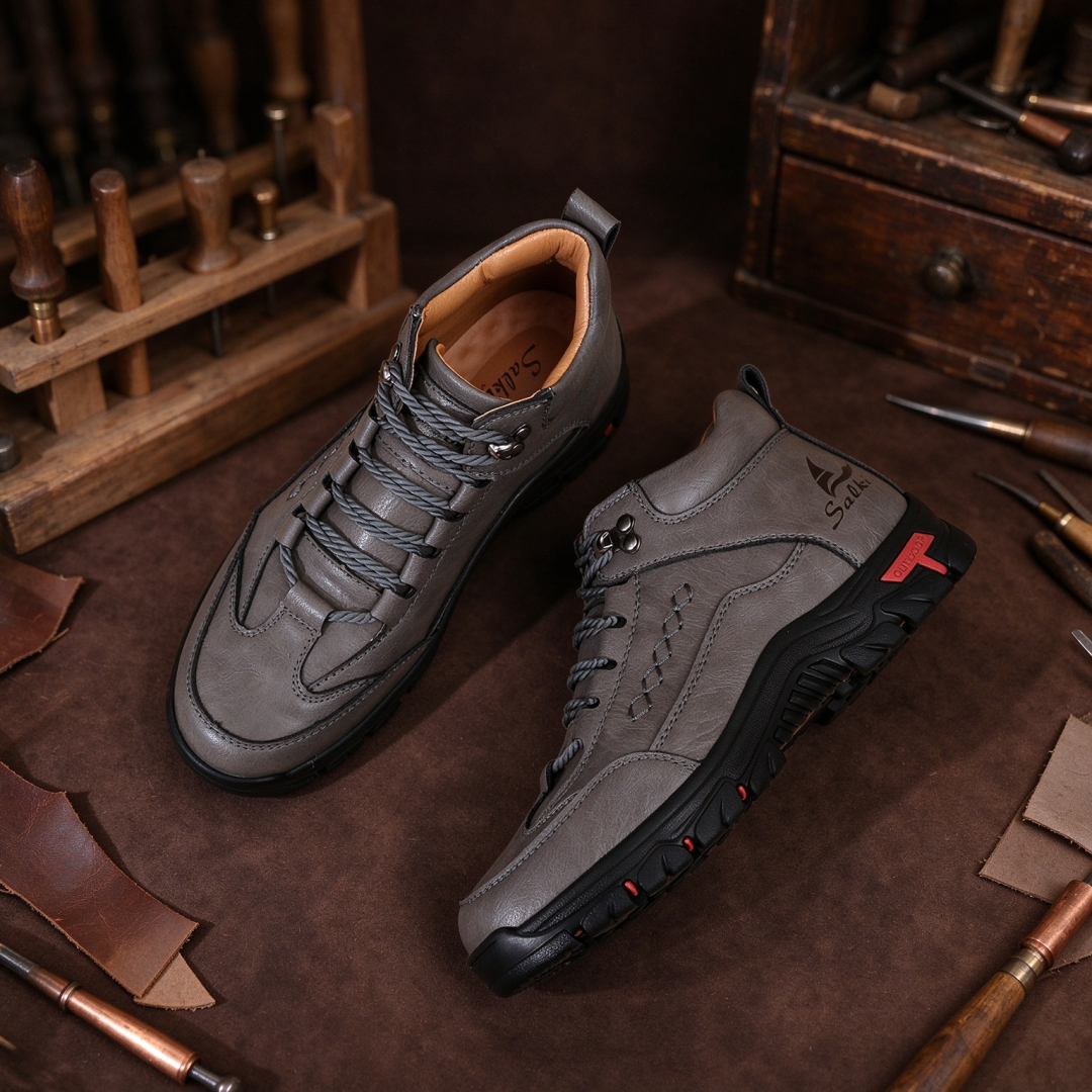 Men’s Orthopedic Outdoor Boots – Handcrafted Comfort, Arch Support & Rugged Durability
