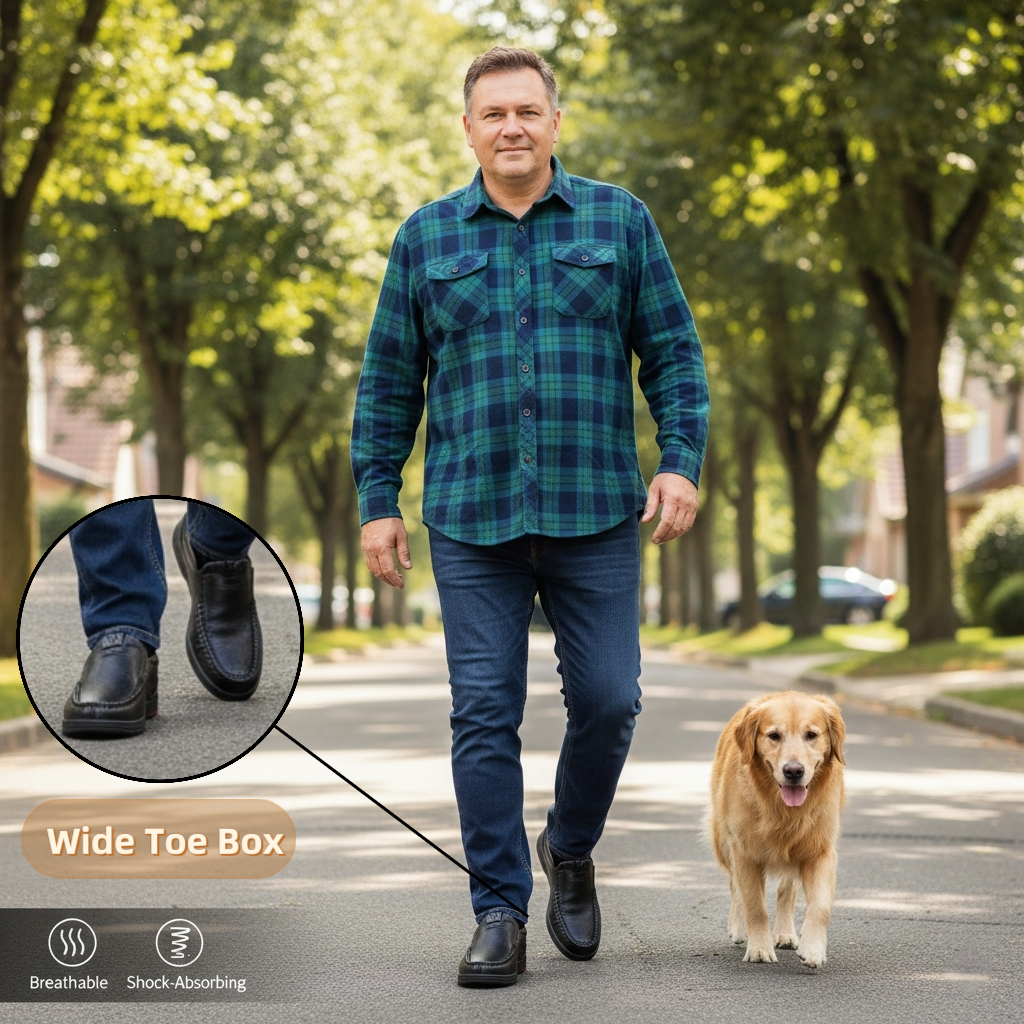 Last Day 50% OFF🔥Men's Genuine Leather Soft Insole Casual Business Slip On Loafers