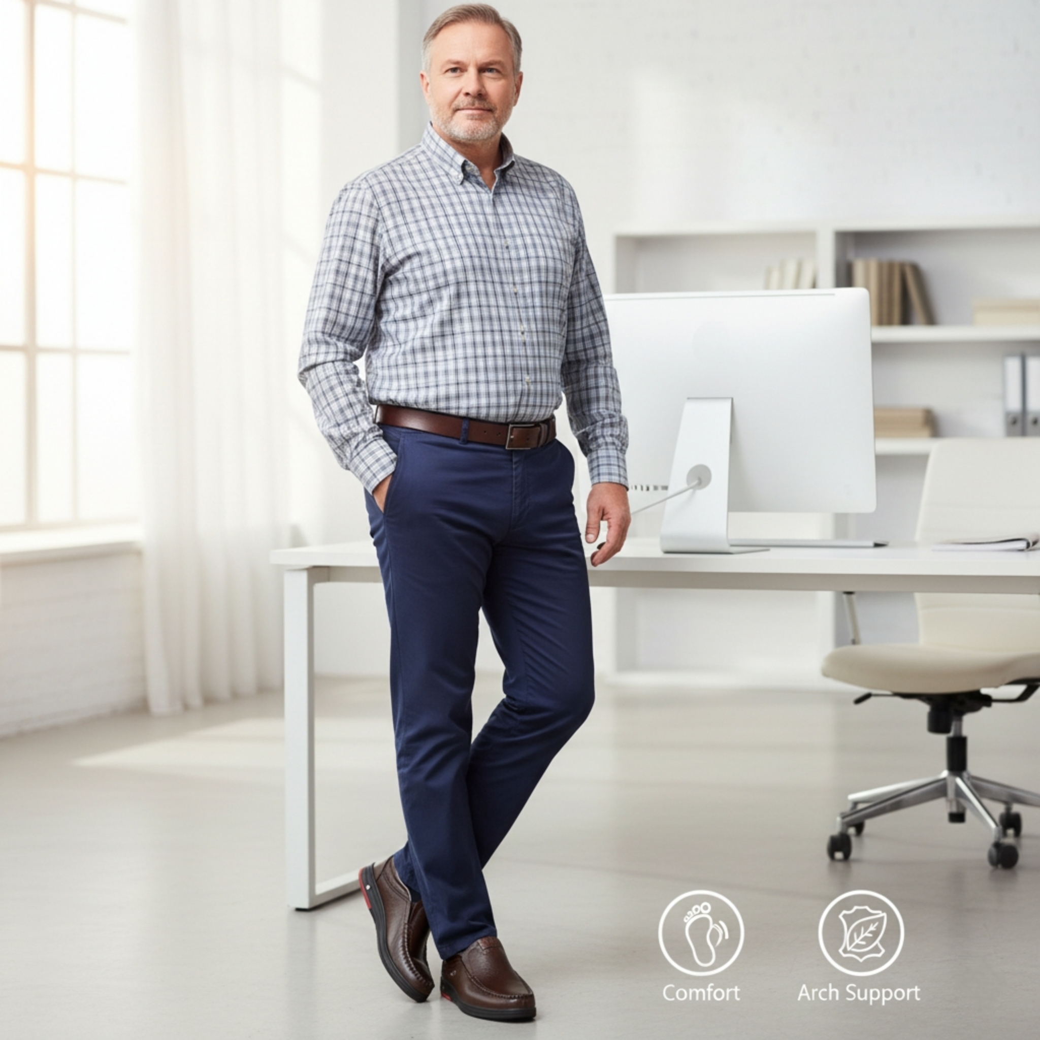 Last Day 50% OFF🔥Men's Genuine Leather Soft Insole Casual Business Slip On Loafers