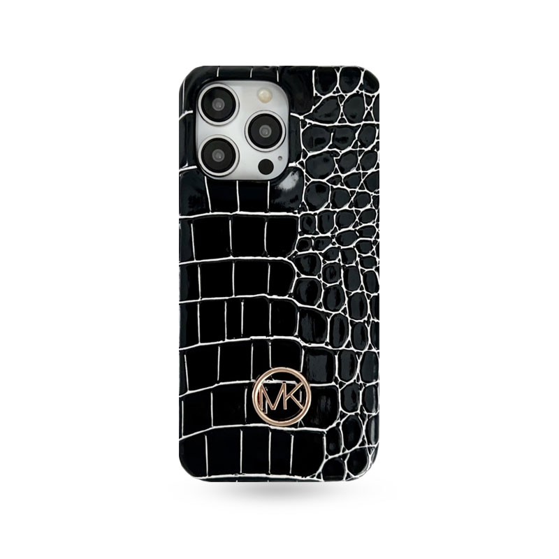 Alligator Print MK iPhone Case Black-EYW251836