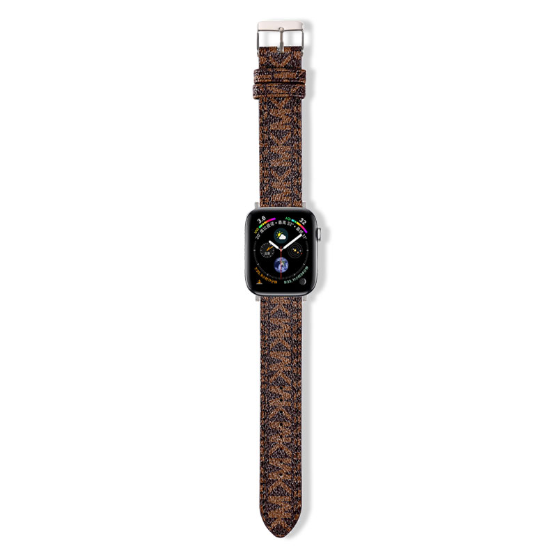 Luxury Leather MK Apple Watch Band White-LBB25405