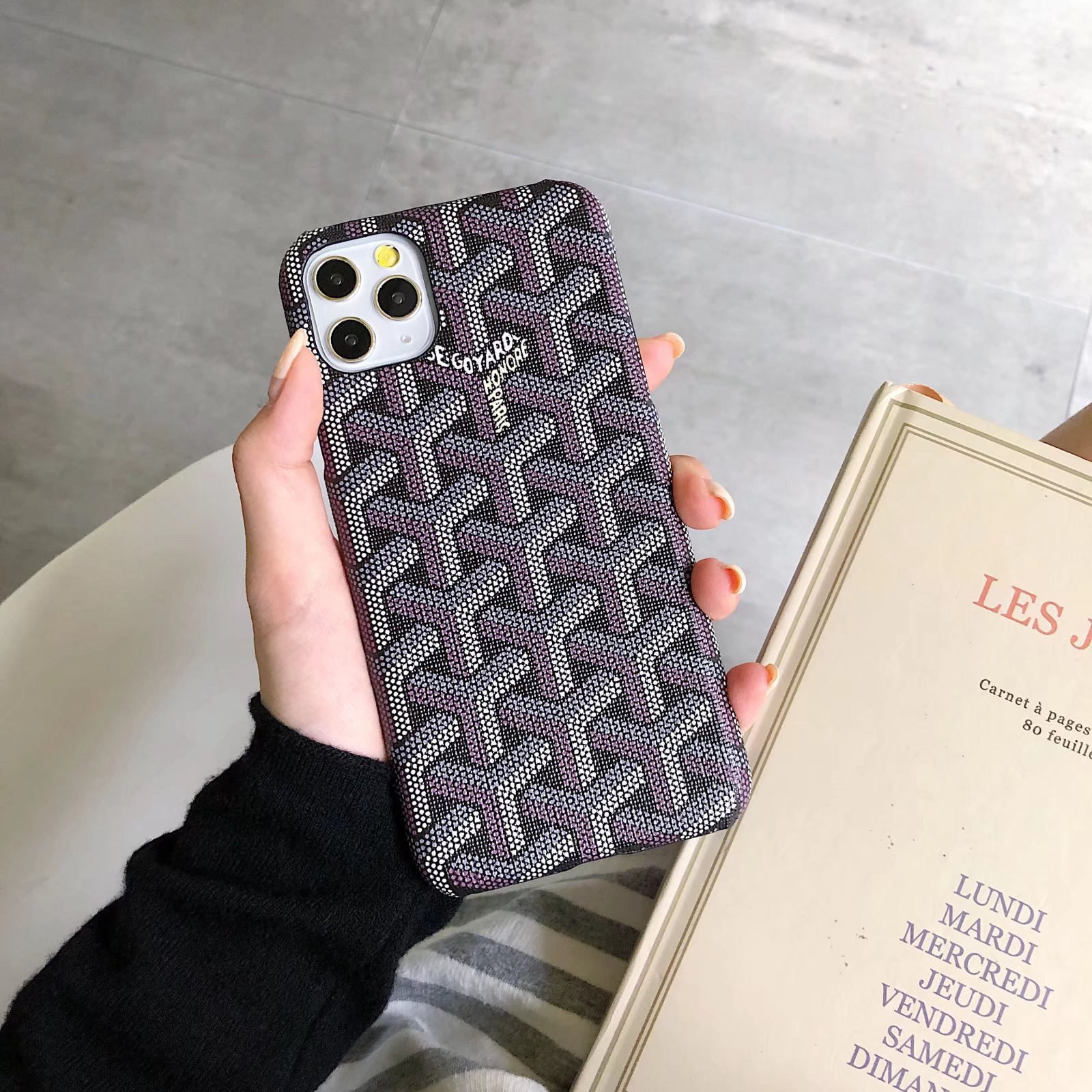 Black Goyard iPhone Case KP18888 casefeely