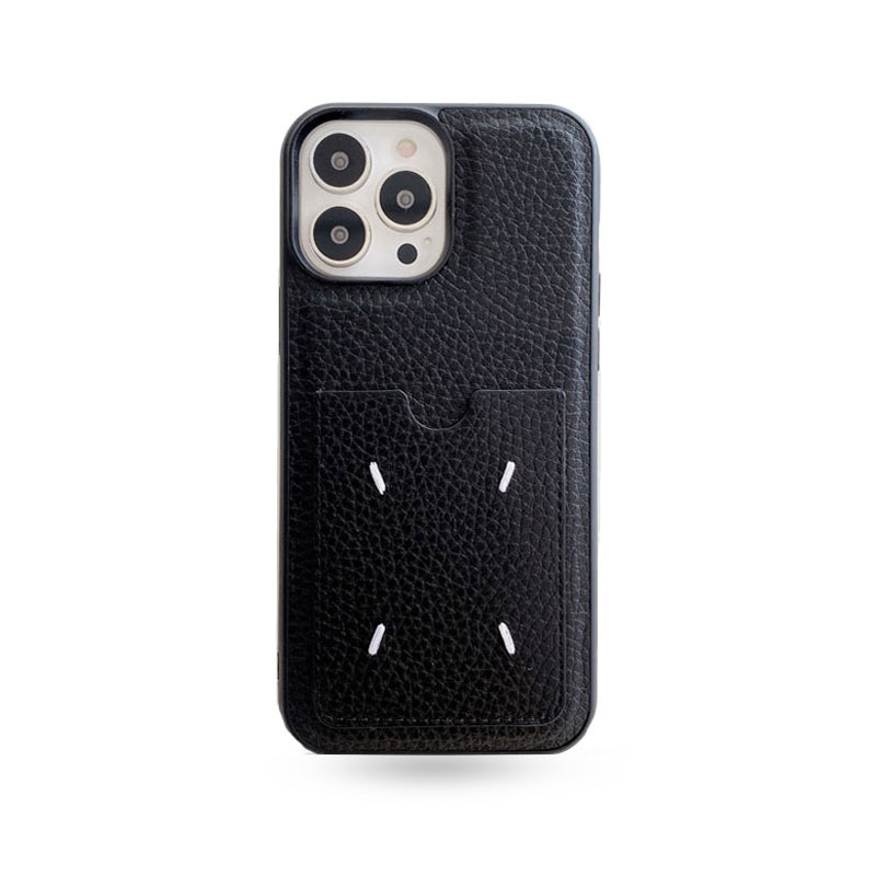 Leather Phone Case For iPhone With Card Holder Black-XMJ240112