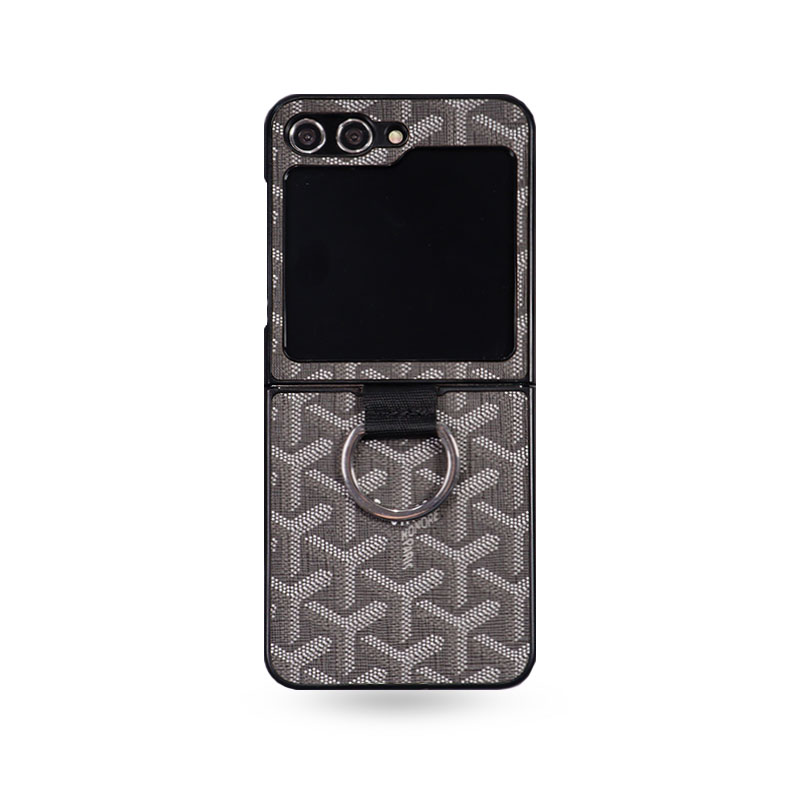 Leather GD Samsung Galaxy Z Flip Series Case With Holder Black -YSK250310