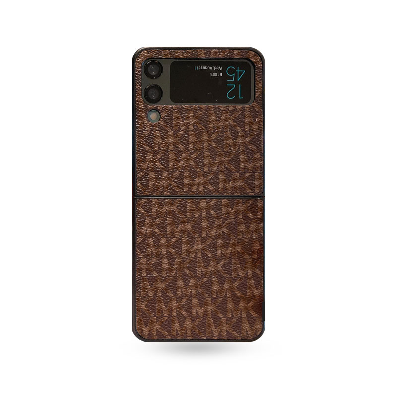 Leather MK Samsung Galaxy Z Flip Series Case  Brown -ZDK250312