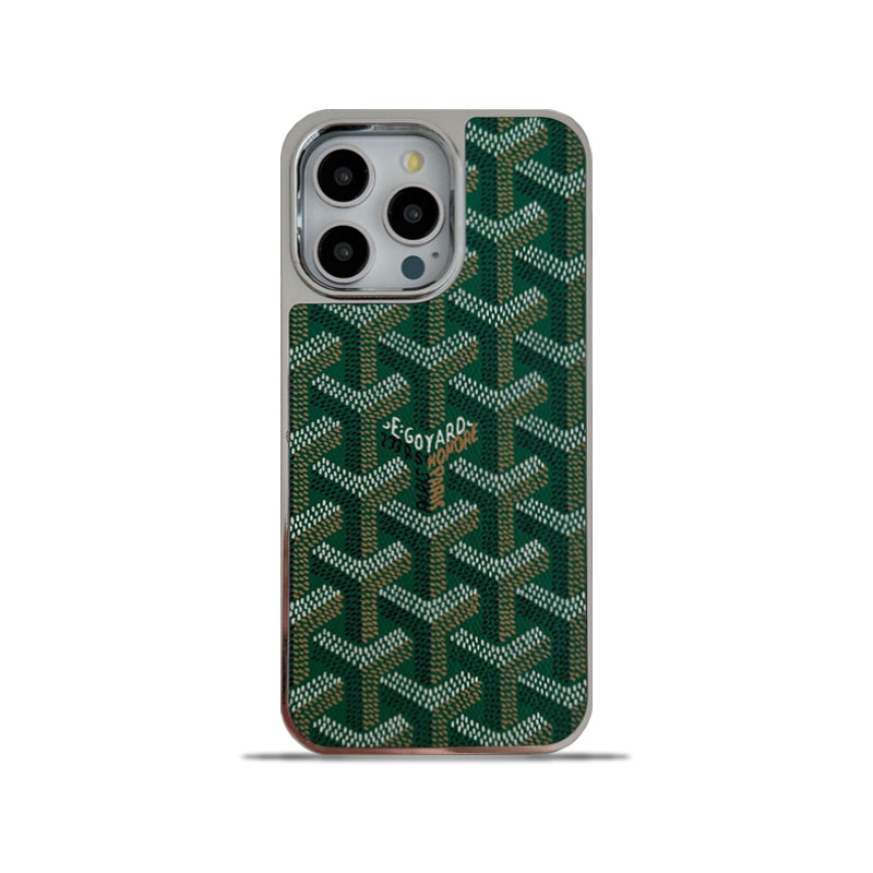 Goyard iPhone Case Leather Green DDK240606 casefeely