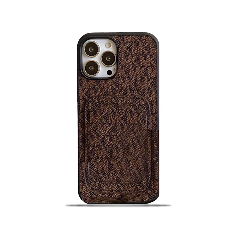 Michael Kors iPhone Case With Card Holder Brown XK241428 casefeely