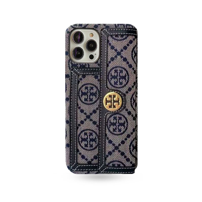 TB iPhone Case With Wallet And Strap Black -SlK240411