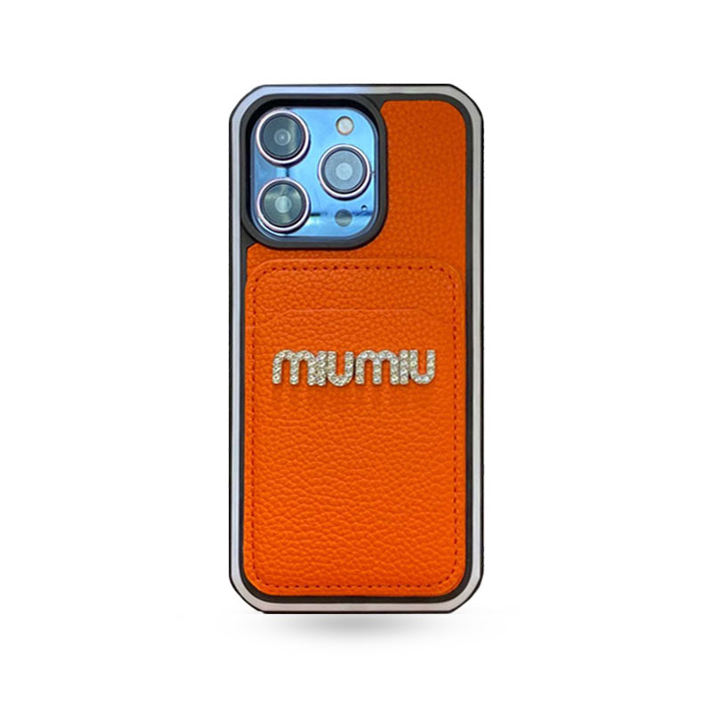 MIU iPhone Case With Card Holder Case Orange-MUK241425